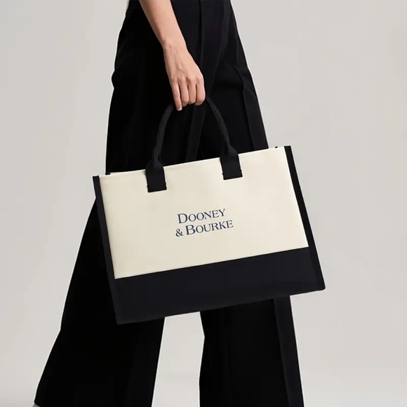 Dooney & Bourke Handbags - Dooney & Bourke Black and Cream Tote
